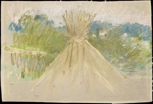 Malý stoh sena, 1882 (pastel na papíře) od Berthe Morisot