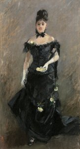 Žena v černém aneb Před divadlem, 1875 od Berthe Morisot
