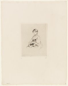Mladá dívka s kočkou od Berthe Morisot