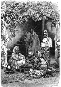Arabská rodina z Tlemcen, Alžírsko, c1890.
