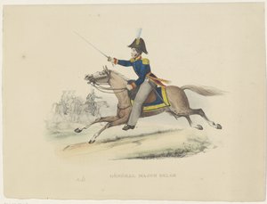 Belgický generálmajor, 1830 Belgický generálmajor (titul na předmětu) Belgické kostýmy: starověké a moderní, vojenské, civilní a náboženské, 1830 (název série) od Bertrand
