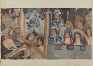 Křížová cesta č. 7: Ježíš padá podruhé, c. 1936. od Beulah Bradleigh