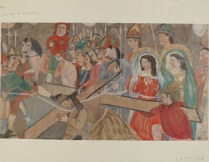 Křížová cesta č. 9: Ježíš padá potřetí, c. 1936. od Beulah Bradleigh