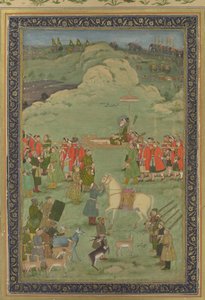 Císař Aurangzeb nese na Palanquin, ca. 1705-20. od Bhavanidas