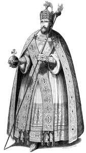 Kostým, který nosili císaři během korunovací od dob Karla Velikého, 1579 1846.