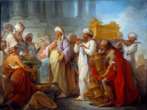 Šalamoun před archou Aliance Obraz Blaise Nicolase Le Sueur (1716-1783) 1747 Ne. 0,96x1,27 m Caen, Musee des Beaux Arts od Blaise Nicolas Le Sueur