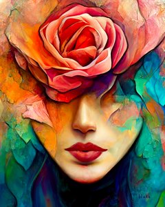 Kiss From A Rose, cca 2022 (digitální umění) od Blake Munch