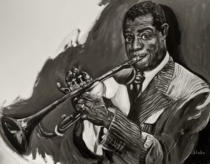Louis Armstrong, n. 2021 (akryyli kankaalle) od Blake Munch