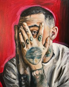 Mac Miller, cca 2020 (akryl na plátně)