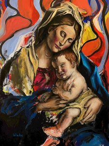 Madonna And Child, cca 2020 (Akryl na plátně) od Blake Munch