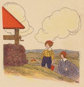 Říkanka: Jack a Jill (barevná litografie) od Blanche Fisher Wright