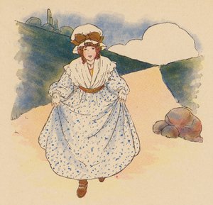 Říkanka: Polly Flindersová (barevná litografie) od Blanche Fisher Wright