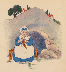 Říkanka: Stařenka pod kopcem (barevná litografie) od Blanche Fisher Wright