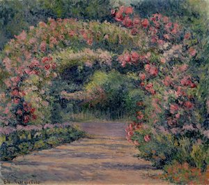 Rose Arbor v Giverny (olej na plátně)