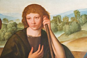 Klanění pastýřů Madona s Jezulátkem a dvěma pastýři, detail 2384594 od Boccaccio Boccaccino