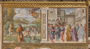 Central Nave, First North Span, Oznámení Joachimovi, Setkání svatého Joachima a sv. Anny u Zlaté brány, Boccaccio Boccaccino 1514-15 od Boccaccio Boccaccino
