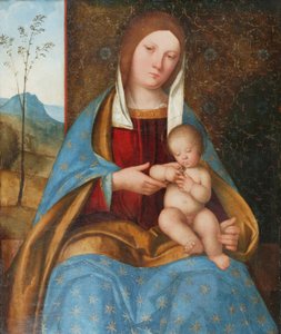 Madonna a dítě (olej na panelu)