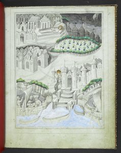 Přidat 24189, f.5r, Ostrov Kypr, z „Picture Book of Sir John Mandeville