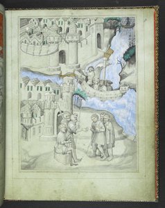 Přidejte 24 189 f.8 Poutníci, kteří se blíží k městským branám, z „Picture Book of Sir John Mandeville