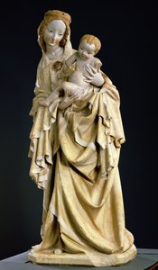 Krumauerova madona, cca 1400 (polychromovaný kámen)