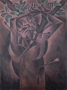 St Sebastian, by Bohumil Kubista (1884-1918), oil on canvas, 98x75 cm