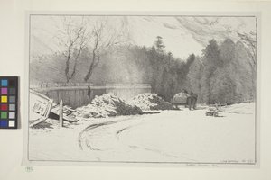 Pálení vápna (inkoust na papíře) od Bolton Coit Brown