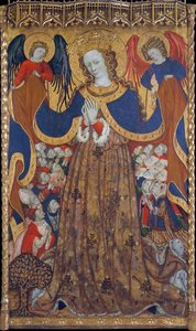 La Vierge de Misericorde - Peinture de Bonanat Zaortiga (aktif 15eme siecle), tempera na dřevě (223x126,8 cm), kolem 1430 - Panna milosrdenství, Tempera na panelu od Bonanata Zaortiga, ca 1430 - Museu Nacional d