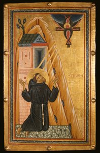 Sv. František přijímá stigmata, polovina 13. století (tempera na dřevě)