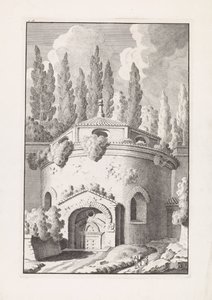Ruïne van een Romeinse ronde Tempel Relikvie starověkého města Říma (název série) od Bonaventura van Overbeek