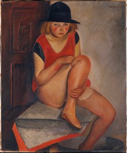 ""La modele"" (Model) Peinture de Boris Grigoriev (1886-1939) cca 1926 - Olej na plátně Rozměr 72,7x60 cm Metropolitan Museum of Art, New York ©FineArtImage/Leemage od Boris Dmitrievich Grigoriev