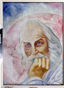 Portrét amerického spisovatele Walta Whitmana (1819-1892) (Portrait of the American Author W. Whitman). Obraz Borise Dmitrijeviče Grigorjeva (1886-1939), olej na plátně od Boris Dmitrievich Grigoriev