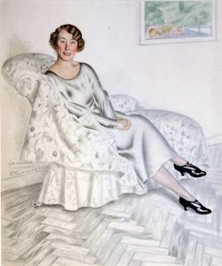 Dáma v interiéru, 1925. od Boris Mikhailovich Kustodiev