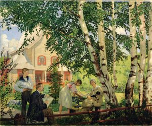 Doma, 1914-18 od Boris Mikhailovich Kustodiev