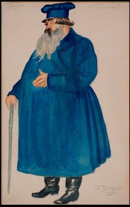 Obchodník Dikoy. Kostýmní návrh hry Bouře od A. Ostrovského, 1920. od Boris Mikhailovich Kustodiev