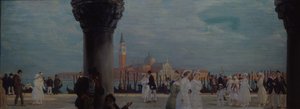 Promenáda v Benátkách, 1907-1908 od Boris Mikhailovich Kustodiev