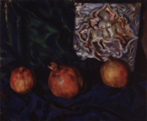 Stálý život. Granátová jablka, 1910 od Boris Mikhailovich Kustodiev