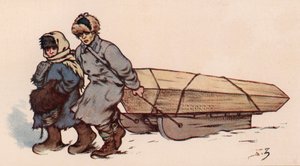 Pohřeb v sovětském Rusku (barevné lito) od Boris Vasilievich Zvorykin