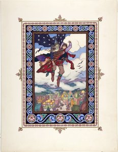 Ilustrace k pohádce Marya Morevna (Maria des mers) par Zvorykin, Boris Vasilievich (1872-po 1935), c. 1925 - Barevná litografie, 27,3x20,5 - Soukromá sbírka od Boris Vasilievich Zvorykin