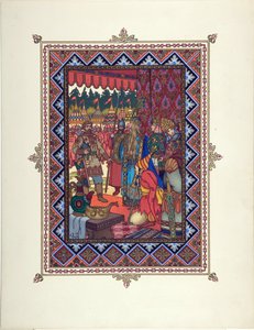 Ilustrace k pohádce Marya Morevna (Maria des mers) par Zvorykin, Boris Vasilievich (1872-po 1935), c. 1925 - Barevná litografie, 27,3x20,5 - Soukromá sbírka od Boris Vasilievich Zvorykin