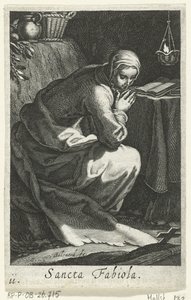 Svatá Fabiola Římská jako poustevnice Sancta Fabiola (titul na objektu) Hermitesses (název série) Sacra Eremus Ascetriarum (název série)
