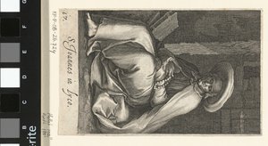 Svatý Jan z Lycopolis jako poustevník ve své cele S. Joannes in Lyco (název na objektu) Hermits (název série) Sacra eremvs ascetarvm (název série)