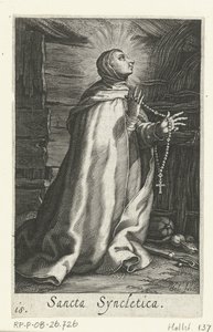Svatá Syncletica z Alexandrie jako poustevnice Sancta Syncletica (název na objektu) Hermitesses (název série) Sacra Eremus Ascetriarum (název série)
