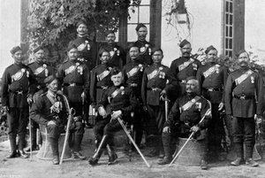 Domorodí důstojníci 44. Gurkhas, indická armáda, 1896