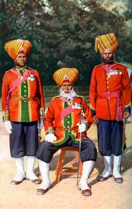 Důstojníci 15. Ludhiana Sikhs, indická armáda, Indie, 1922.