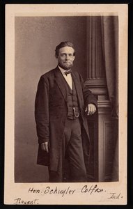 Portrét Schuyler Colfax 1823-1885, před rokem 1885.