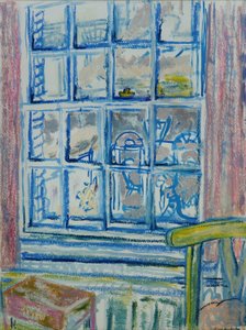 Okno do ložnice (olej a pastel na papíře) od Brenda Brin Booker