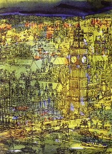Westminster (wc a kombinovaná média na papíře) od Brenda Brin Booker