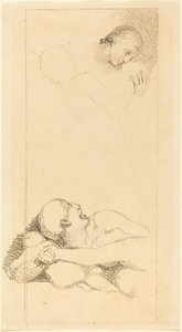 Vyděšený muž vzhlédl; Žena a děti od British 18th Century after John Flaxman