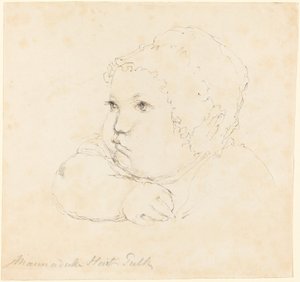 Hlava dítěte v čepici od British 18th Century after John Flaxman