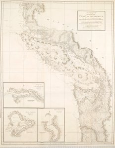 Mapa zobrazující část pobřeží severozápadní Ameriky od British School
